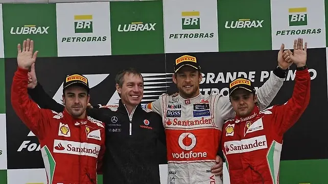 2012 Formula 1: Jenson Button claims victory at Brazil, Vettel takes third title 2012 Formula 1: Jenson Button claims victory at Brazil, Vettel takes third title